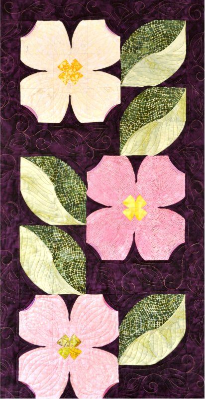 Carolina Dogwoods Floral Quilt Patterns, Flower Quilt Patterns, Quilt Square Patterns, Flower Quilts, Blog Art, Flower Quilt, Floral Quilt, Wall Quilts, Mini Quilts