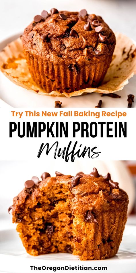 These healthy and moist Pumpkin Protein Muffins are the ultimate fall baking recipe! Packed with protein and full of autumn flavors, they're perfect for a nutritious fall snack. Easy to make, these muffins are ideal for busy mornings or a quick afternoon treat. Enjoy the delicious blend of pumpkin spice and chocolate chips while staying healthy this fall season. #proteinsnacks #fallbaking #fallsnacks Snacking Ideas, Pumpkin Protein Muffins, High Protein Muffins, Pumpkin Protein, Protein Baking, Healthy Cookie, Fall Baking Recipes, Protein Muffins, Scones Recipe