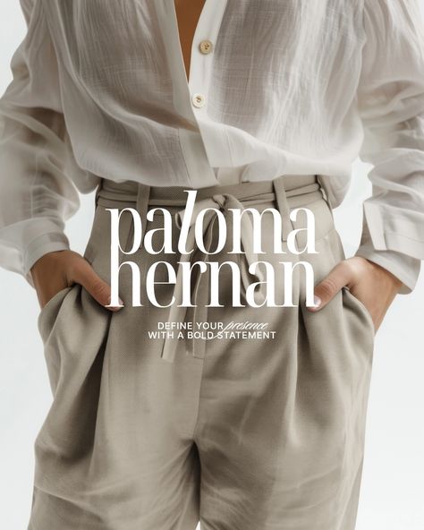 Visual Identity design for Paloma Hernan, a premium, high-end fashion brand. 🤍 At Designs by Gabi, we create bespoke, delightful, memorable visual identity designs that truly represent your business values and connect with high-end customers. If you're ready to LEVEL UP inquiry from the link in bio! Let's create a brand identity you'll be proud of! . . . #logodesign #design #logo #stylist #brand #business #minimalist #minimalistbranding #logomaker #luxurybranding #fashionlover #logodesign... Fashion Brand Identity Design, Fashion Stylist Logo, Fashion Brand Identity, Stylist Branding, Business Values, Brand Messaging, Brand Stylist, Create A Brand, Visual Identity Design