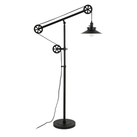 Williston Forge Carlisle 75.5" Task/Reading Floor Lamp & Reviews | Wayfair Pulley Floor Lamp, Reading Floor Lamp, Pulley System, Bronze Floor Lamp, Industrial Floor Lamps, Reading Lamp Floor, Industrial Flooring, Task Floor Lamp, Arm Floor Lamp