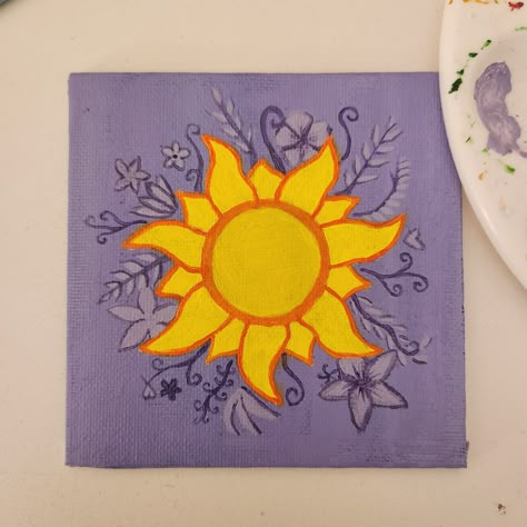 Rapunzel Sun Painting, Tangled Symbol, Rapunzel Flower Painting, Sun From Rapunzel, Tangled Drawing Ideas, Tangled Pottery Painting, Tangled Sun Drawing, Rapunzel Sun Drawing, Tangled Inspired Painting