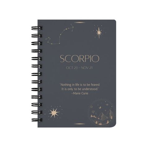 Scorpio Spiralbound Notebook Stationery doesn’t have to be boring. Bust out your notebook with pride and show everyone what you’re all about. Scorpios have intense emotions that need to be let out and this is the perfect way to express yourself. This is the perfect place to keep those dreams and goals you have to look back on. 5" x 7" Spiralbound Notebook Vibe: Zodiac Signs, Scorpio, Scorpio Gifts, Writing Journal for Scorpios Scorpio Journal, Witch Notebook Cover, Scorpio Scorpio, Witchy Notebook Cover, Scorpio Mug, Zodiac Notebook, Intense Emotions, Zodiac Journal, Scorpio Gifts