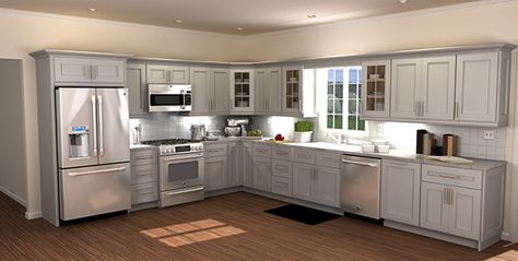 Long Row Of Kitchen Cabinets, L Shaped Cabinets, Cabinet Layout Kitchen, Kitchen Floorplan, L Shaped Kitchen Cabinets, Innovative Kitchen Ideas, Cooks Kitchen, L Kitchen, Custom Built Cabinets