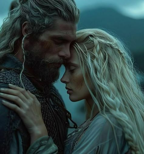 Freya And Bjorn A Fate Inked In Blood, Viking Photography, Viking Romance, Warrior Couple, Viggo Grimborn, Viking Couple, Romance Covers Art, Viking Character, Twd Comics