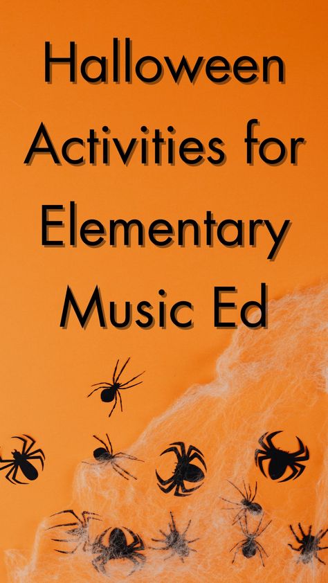 Halloween Music Lessons Music Themed Halloween Party, Music Class Activities Elementary, Halloween Music And Movement Preschool, Teaching Music Notes, Halloween Music Class Activities, Halloween Music Lessons Elementary, Halloween Music For Kids, Halloween Music Class, Halloween Elementary