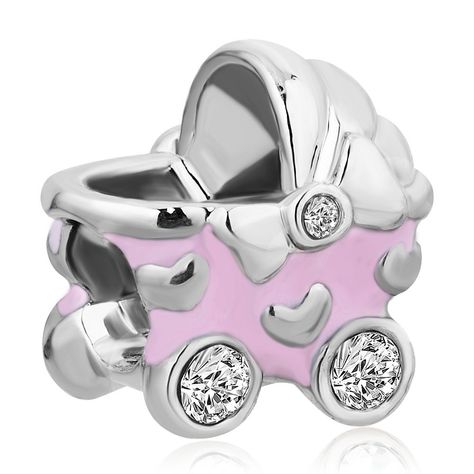 Charmed Craft Pink Enamel Baby Stroller Carriage Charms Clear Rhinestone Beads For Bracelets -- More info could be found at the image url. (This is an affiliate link and I receive a commission for the sales) #DIYPandoraBracelet Pram Charms, Grandmother Granddaughter, Making Charms, Bracelets Charms, Chemical Substances, Charms Bracelets, Chain Bracelets, Fitness Bracelet, Halloween Easter