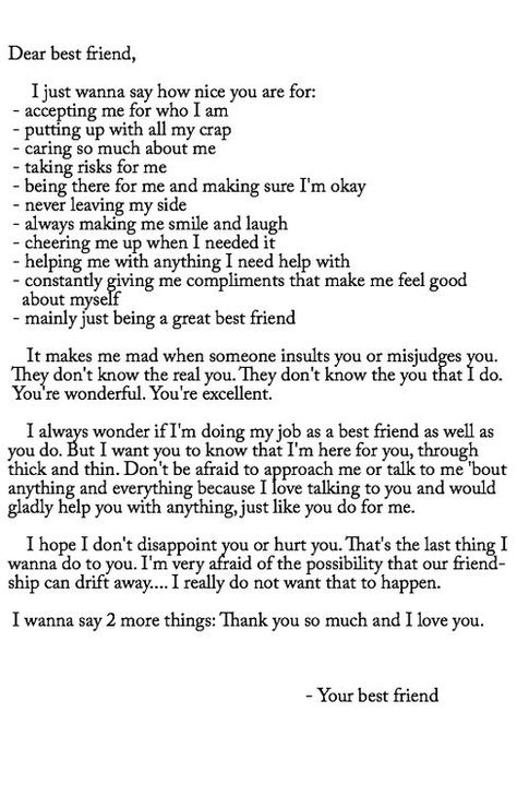 honestly idk if my friends actually feel this way but... y’all know who u are if you’re reading this Best Friend Paragraphs, Letter To Best Friend, Best Friend Letters, Quotes Bff, Best Friend Texts, Birthday Quotes Bff, Best Friend Captions, Happy Birthday Best Friend Quotes, Dear Best Friend