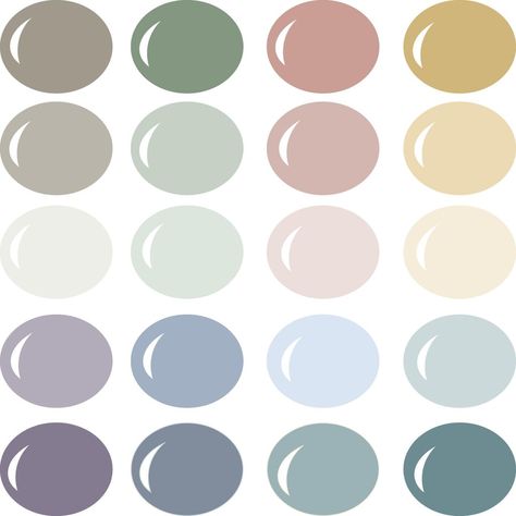 This beautiful color palette is a modern take on classic pastels with blush pinks, dusty purples, mocha browns, soft goldenrod yellows, muted teals, light indigos, and moss green. Dusty Colours, Dusty Pastels, Dusty Pastels Colour Palettes, Dusty Pink Pallete Color, Dusty Teal Color Palette, Muted Teal, Muted Pink And Green Color Palette, Dusty Color Palette, Muted Pastel Color Palette