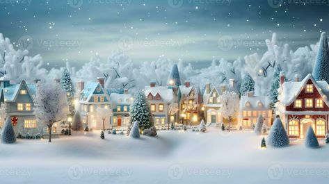 Christmas winter fairy village landscape. AI generated image Christmas Village Background, Village Background, Ceramic Village, Village Landscape, Background Landscape, Fairy Village, Winter Fairy, Tree Saw, Wedding People