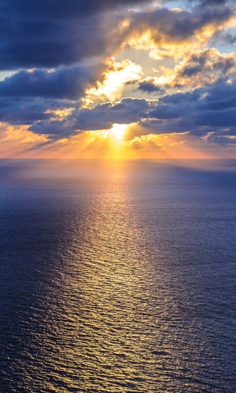 480x800 Wallpaper ocean, sea, horizon, clouds Sun Wallpaper Hd, Sea Horizon, Ocean Horizon, Ocean At Night, Beautiful Night Sky, Ocean Sky, Beauty Wallpaper, High Resolution Wallpapers, Ocean Wallpaper