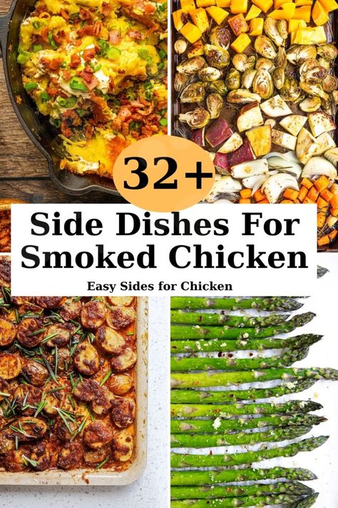 Find out what to make with smoked chicken for a mouth-watering dinner. Pair your smoked chicken with garlic mashed potatoes, roasted Brussels sprouts, or a delicious pasta salad. These sides are ideal for smoked chicken thighs or breasts and will round out your meal perfectly. These suggestions will make your dinner planning simple and tasty. Save the recipe for later Smoked Chicken Dinner, Salad Supreme Pasta Salad, Yummy Side Dishes, Scalloped Potatoes With Bacon, Roasted Garlic Potatoes, Smoked Chicken Breast, Smoked Chicken Thighs, Fresh Green Bean Casserole, Hashbrown Casserole Easy