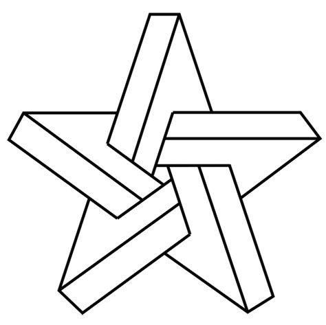 3d Star Drawing, How To Draw Geometric Shapes, 3d Star Drawings, Perfect Star Drawing, How To Draw A 3d Star, How To Draw A 3d Cross, Impossible Geometry, Optical Illusions Drawings, Celtic Knot Drawing