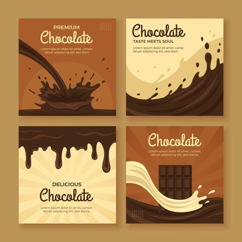 Chocolate Cover Design, Chocolate Advertisement Ideas, Chocolate Poster Design Ideas, Chocolate Package Design, Chocolate Graphic Design, Social Media Feed Design, Chocolate Ads, Facebook Ads Inspiration, Chocolate Poster