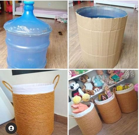 Need to make these for the kids toys Large Wall Decor Bedroom, Plastic Bottle Crafts Diy, Water Bottle Crafts, Gift Box For Women, Cardboard Crafts Diy, Eid Crafts, Steampunk Crafts, Diy Crafts Life Hacks, Fabric Bowls