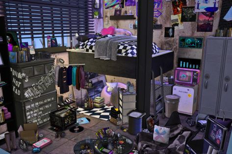 Sims 4 Hoarder Cc, Sims 4 Posters Cc Grunge, Sims 4 Rooms Download, Sims 4 Punk Room, Alt Room Sims 4 Cc, Sims 4 Cc Messy Furniture, Sims 4 Cc Art Clutter, Sims 4 Goth Bedroom Cc, Sims House Decor Cc