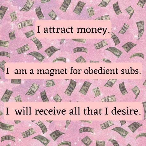 6 Figure Income Aesthetic, Findomme Tips, Visual Affirmations, Glitter Grunge, Extravagant Lifestyle, Financial Domination, Pink Money, Work Vision Board, Goddess Quotes