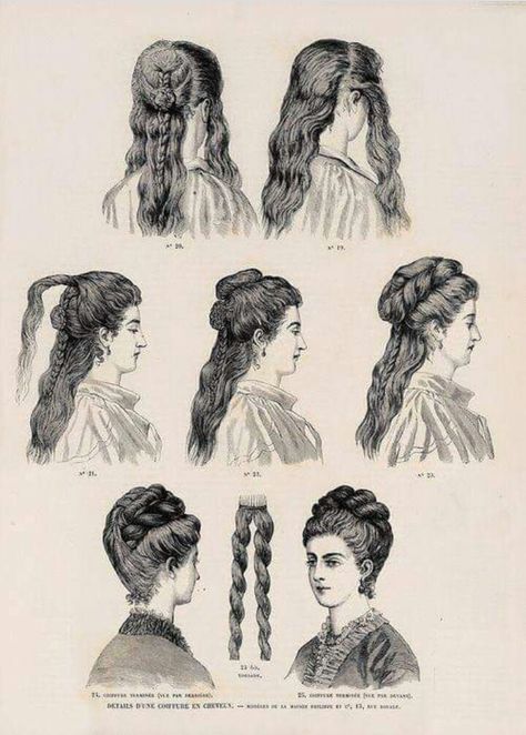 1870s Hairstyles, 1800s Hairstyles, Era Victoria, Historical Hairstyles, Old Hairstyles, Victorian Hairstyles, Athletic Hairstyles, Old Fashion, Historical Costume