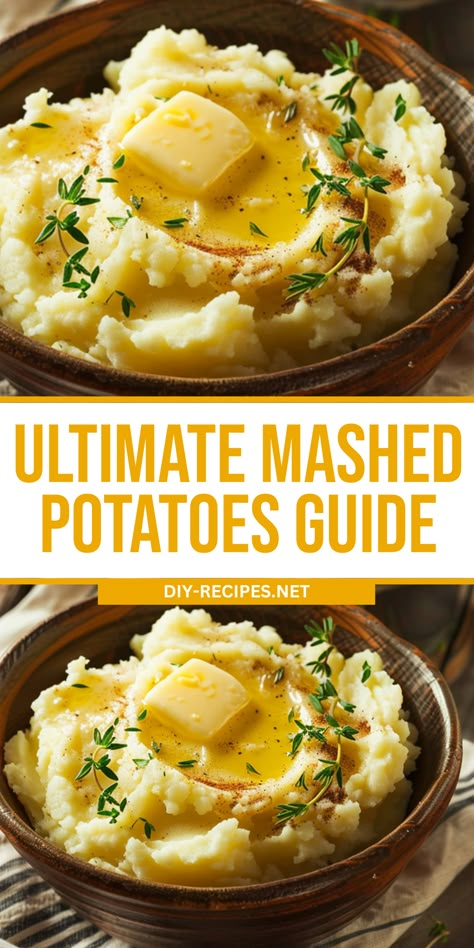 Get tips and tricks for making the ultimate mashed potatoes. Perfectly smooth and delicious! Oven Roasted Mashed Potatoes, How To Make Good Mashed Potatoes, Mashed Potato Meals Dinners, Home Made Mashed Potatoes Recipe, Stove Top Mashed Potatoes Recipes, How To Make Mashed Potatoes, Ultimate Mashed Potatoes Recipe, Mash Potato Recipes, The Best Mashed Potatoes Ever