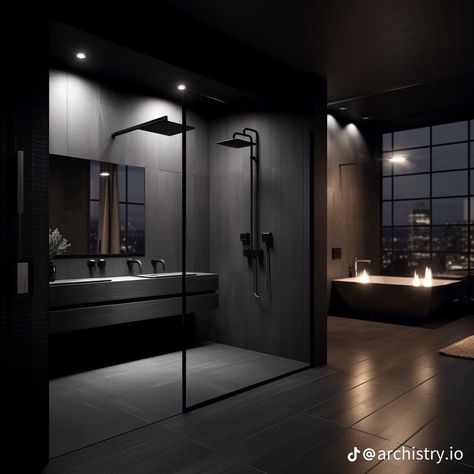 Dark Home Aesthetic, Marble Bathroom Designs, Bathroom Redecorating, Bathroom Interior Design Modern, House Outer Design, Luxurious Interior Design, Bathroom Inspiration Modern, Dark House, Small Apartment Design