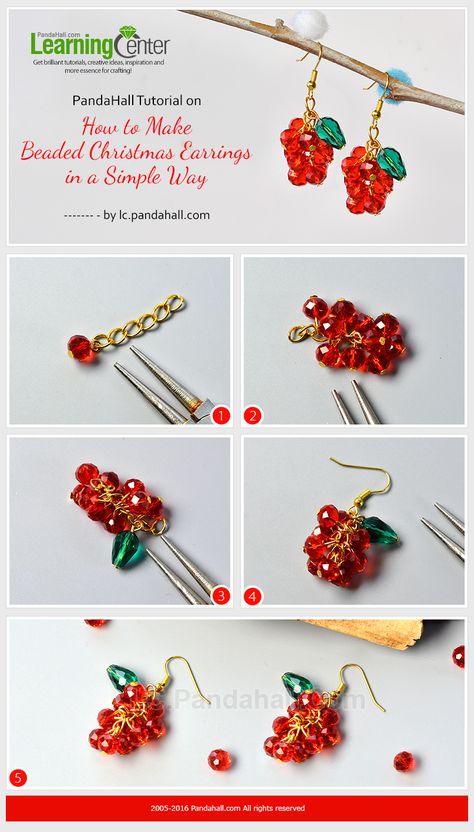 Earrings Diy Ideas, Beaded Christmas Earrings, Bead People, Red Beaded Earrings, Beaded Eye, Anting Manik, Earrings Beads, Wire Earring, Beaded Earrings Diy