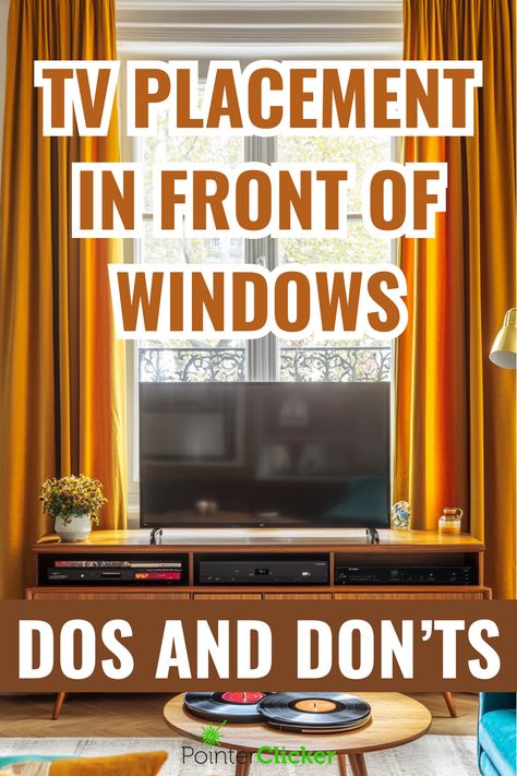 tv in front of windows Tv Covering Window, Tv In Front Of Windows Living Room, Tvs In Front Of Windows, Bedroom Tv In Front Of Window, Television In Front Of Window, Corner Tv Setup, Tv Behind Window, Tv In Front Of Curtains, Tv Near Window