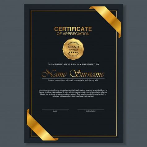 Beautiful certificate template design wi... | Premium Vector #Freepik #vector #background #pattern #frame #business Award Frame Design, Certificate Frame Design, Tattoo Certificate, Perfect Attendance Certificate, Diploma Design, Award Design, Certificate Format, Certificate Of Achievement Template, Calendar Design Template