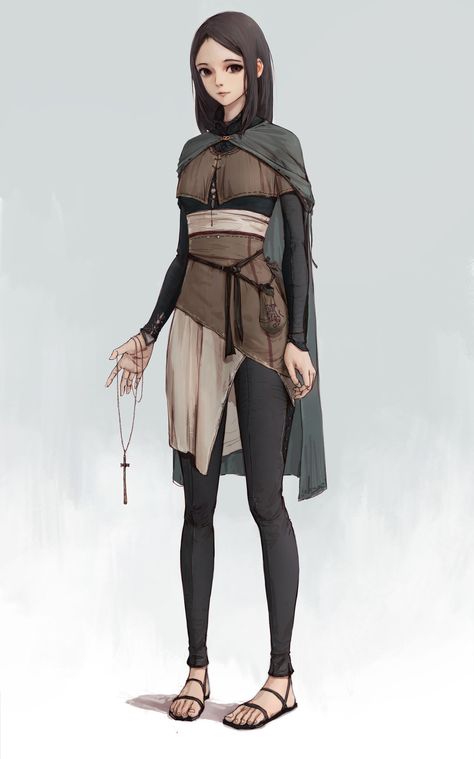 priest, jinglin Xu on ArtStation at https://www.artstation.com/artwork/1rmro Monk Dnd, Dnd Inspiration, Adventure Outfit, Pelvic Pain, Dnd Art, Game Ideas, Fantasy Inspiration, Female Character Design, Girls Characters