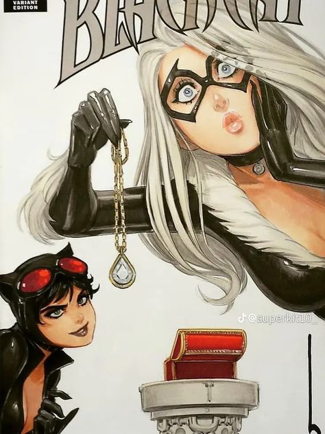 Black Cat Marvel, Univers Dc, Arte Dc Comics, Comics Girl, Dc Comics Art, Spiderman Art, Marvel Dc Comics, Funky Art, Comic Character