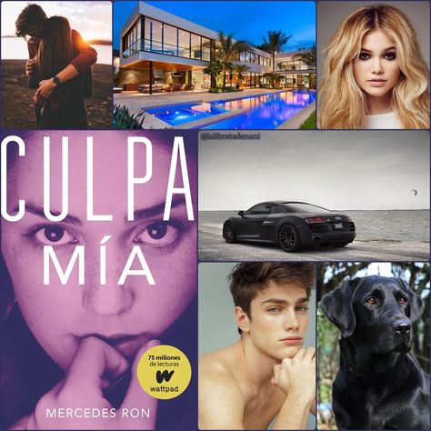 Collage del libro Culpables 1. Culpa mía de Mercedes Ron Ron Aesthetic, Ron Ron, Editorial, Wattpad, Collage, Fictional Characters