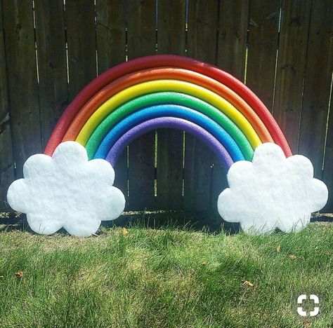 Pool Noodle Rainbow, Jamie Kelly, Rainbow Theme Classroom, Pool Noodle Crafts, Trolls Birthday Party, Pool Noodle, Rainbow Room, Preschool Graduation, Rainbow Birthday Party