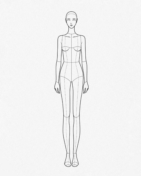 Fashion illustration by @karennnc_ App @fashiondraw.app - brushes break down. Sign up to be our beta tester, link in… | Instagram Model Illustration Fashion, Fashion Drawing Template, Croquis Fashion Illustration, Models Sketch, Drawing Doll, Model Illustration, Figure Template, Fashion Illustration Portfolio, Fashion Illustration Template