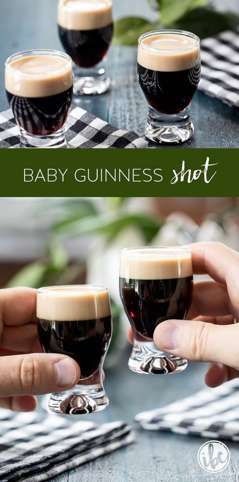 How to Make a Baby Guinness Shot #shot #shooter #babyguinness #baileys #kahlua #drink #minibeer #shotrecipe Mini Beer Shots, Bailey Shots, Baby Guinness, Beer Shot, Unique Cocktail Recipes, Cake Shots, Fall Cocktails Recipes, Guinness Beer, Irish Cream Liqueur