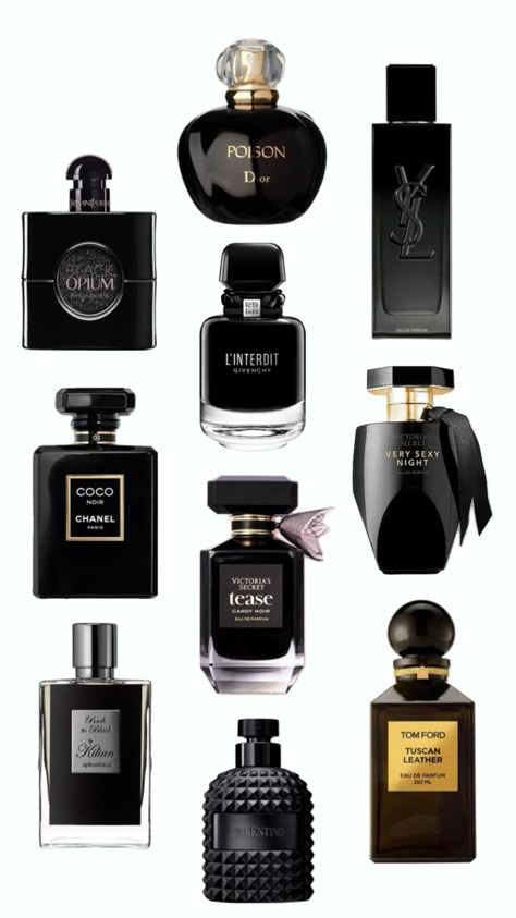 Dark Feminine Fragrance, Masculine Perfume For Women, Dark Perfume Aesthetic, Black Perfume Aesthetic, Dark Feminine Perfume, Versace Crystal Noir Perfume, Witch Perfume, Perfume Collection Aesthetic, Valentino Parfum