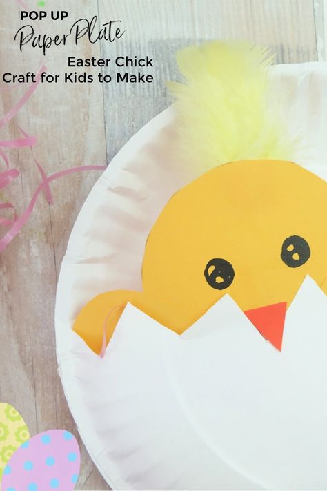 Easter is right around the corner, the kids are getting excited, perfect time for a fun and easy Easter kids craft! This craft is great for all ages, works for the classroom or at home. This Pop Up Paper Plate Chick Kids Craft is easy to make and only requires a few materials, that can be found at the dollar store. Kids will love to create this cute chick and enjoy making it pop-up from it’s egg! Easter Topiary, Chick Craft, Easter Chick Craft, Pastel Mini, Easter Paintings, Mini Egg, Toddler Arts And Crafts, Easy Easter Crafts, Egg Easter