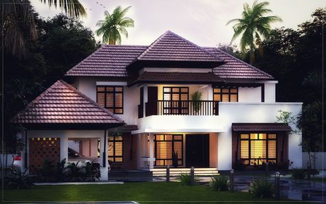 Kerala Traditional House, Kerala House, Home Design Magazines, Free House Plans, Indian Home Design, Kerala House Design, House Design Pictures, Kerala Houses, Modern House Facades