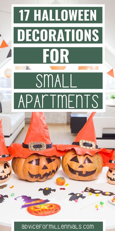 17 halloween decorations for small apartments Small Space Halloween Decor, Small Apartment Halloween Decor, Halloween Decorations For Apartments, Halloween Decorations Indoor Apartment, Cool Halloween Decorations, Halloween Home Decor Ideas, Halloween Decorations Apartment, Cheap Halloween Decorations, Fun Halloween Decor