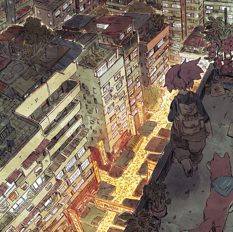 Guillaume Singelin, Street Illustration, Landscape Concept, Background Drawing, Perspective Art, Perspective Drawing, City Market, Market Street, Street Design