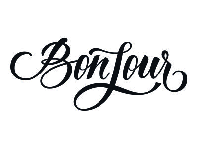 Dribbble - Hello lettering bonjour Charlotte Smith, Chic Typography, Bullet Journal Stencils, Hello Design, Transfer Images, Hand Lettering Cards, French Script, Calligraphy Words, Pinterest Images