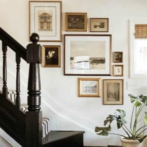 15 Tips to Make an Amazing Gallery Wall | 136 home Transitional Gallery Wall Ideas, Chalkboard Gallery Wall, Gallery Wall Photography, Mixed Media Gallery Wall Ideas, Family Photo Gallery Wall Stairs, Eclectic Vintage Gallery Wall, Pictures On Stairs Wall, Gallery Wall In Hallway, Transitional Gallery Wall