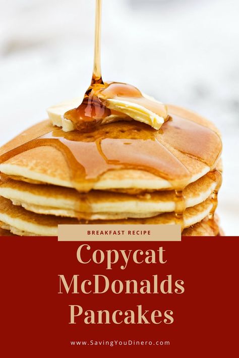 The best pancake recipe. It's an easy pancake recipe that tastes just like McDonalds. They are fluffy and from scratch. You can even add chocolate chips to them or spread Nutella on them. It's a great recipe for kids. #pancakes #recipe #copycat #breakfast #kidfriendly Mcdonalds Pancake Recipe, Mcdonald's Pancake Recipe, Copycat Breakfast, Copycat Mcdonalds, Mcdonalds Pancakes, Recipe Pancakes, Easy Pancake Recipe, Kids Pancakes, Easy Pancake