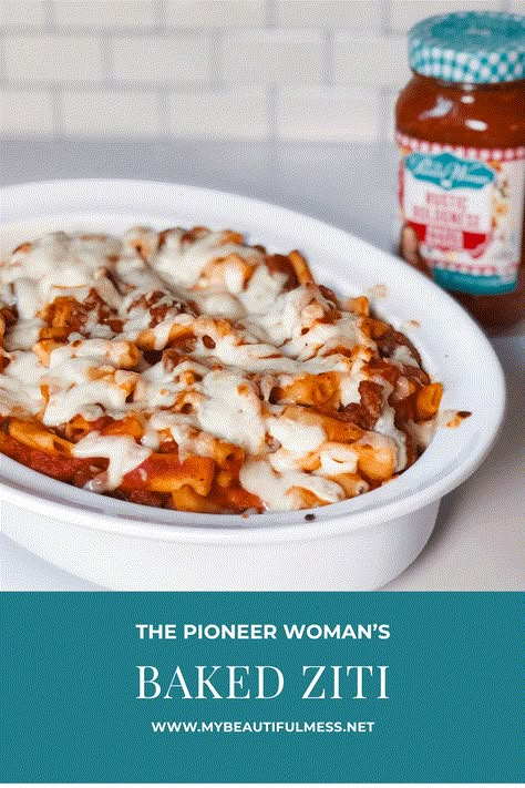 Pioneer Woman's Baked Ziti is a meat lover's dream. Two kinds of meat and triple cheese make this the ultimate Italian-American comfort food. Pioneer Woman Baked Ziti, Layered Pasta, Italian Pasta Sauce, Baked Penne, Baked Ziti Recipe, Easy Main Dishes, Ground Italian Sausage, Cheesy Casserole, Baked Ziti