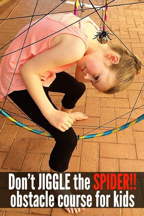 Don't Jiggle the Spider!! Halloween Obstacle Course Fun for Kids Halloween Obstacle Course, Friendship Rocks, Obstacle Course For Kids, Perfect Classroom, Kids Obstacle Course, Heart Rocks, Classroom Valentines, Fairy Halloween Costumes, Hallowen Ideas