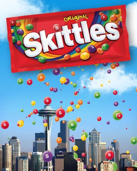 Skittles = 3 DAY FORECAST - We’re predicting  it will be raining Skittles in #Seattle this weekend. Skittles Wallpaper, Skittles Ad, Perfume Chanel, Food Post, Sweet Drawings, Future Apartment Decor, Scrapbook Stickers Printable, Stickers Printable, School Art Projects