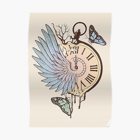 Time Flies Tattoo, Scorpio Zodiac Tattoos, Kunst Tattoos, Palm Tattoos, Watch Tattoos, Clock Tattoo, Time Tattoos, Tattoo Trends, Time Flies