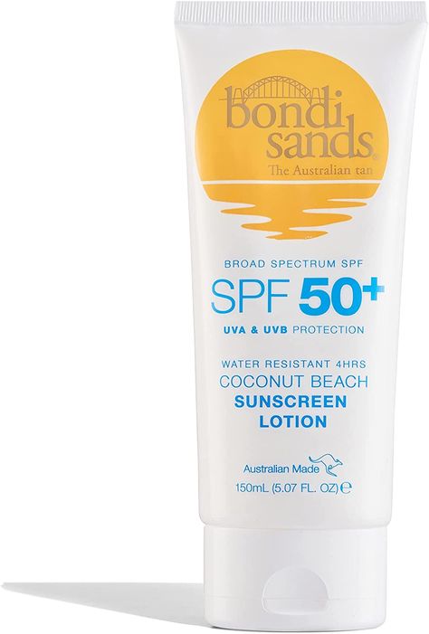 Non-greasy and water-resistant for up to 4 hours, our broad-spectrum formula provides protection from UVA and UVB rays whilst leaving the skin soothed and moisturised. Shake well before use. Apply liberally and evenly to all unprotected areas 15 to 20 minutes before exposure to the sun. Reapply after periods of swimming, exercise, and towel drying. Bondi Sands Sunscreen, Beach Scent, Coconuts Beach, Dark Armpits, Tanning Sunscreen, Bondi Sands, Sun Lotion, Summer Fragrance, Body Sunscreen