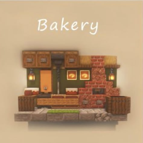 Minecraft Town Building Ideas, Small Minecraft Village House, Minecraft Bakery Ideas, Cozy Minecraft Interior, Minecraft Town Ideas Buildings, Minecraft Shops Ideas, Minecraft Bakery, Minecraft Town Ideas, Zicxa Photos