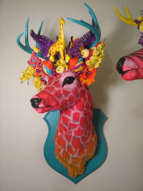 Taxidermy Art, Faux Taxidermy, Deer Head, Animal Heads, Taxidermy, Paper Mache, Kids Crafts, Antlers, Kitsch