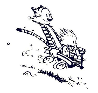 Calvin and Hobbes - Bill Watterson. Calvin And Hobbes Tattoo, Calvin Und Hobbes, Calvin And Hobbes Quotes, Calvin And Hobbes Comics, Calvin Hobbes, Bd Comics, Cartoon Tattoos, Calvin And Hobbes, Fun Comics