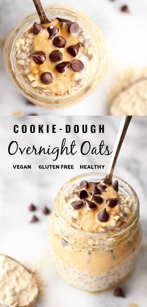 Try one of these 15 Simple & Healthy Overnight Oats Breakfast Recipes. From protein packed overnight oats, to banana overnight oats. They’re all healthy breakfasts that will keep you full the whole morning. Overnight Oats Breakfast Recipes, Oats Breakfast Recipes, Overnight Oats Recipe Breakfast, Cookie Dough Overnight Oats, Cookie Dough Vegan, Vegan Protein Cookies, Resep Oatmeal, Oats In A Jar, Healthy Desayunos