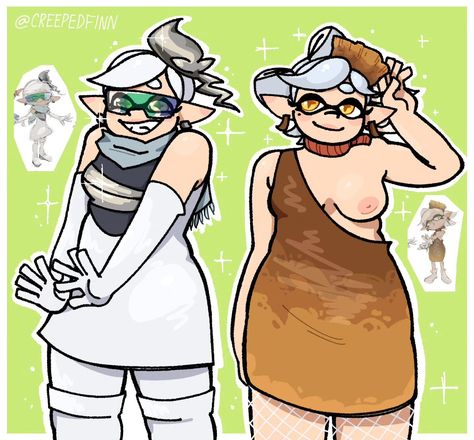 i love how futuristic the one on the left looks despite being team past. and the right. free the nip girl • #art #drawing #cartoon #digitalart #fanart #splatoon #splatoon3 #grandfest #mariecuttlefish #splatoonmarie Splatoon Drawing, Splatoon Hairstyles, Girl Art Drawing, Splatoon Icon, Frye Splatoon, Marie Splatoon, Marina Splatoon, Splatoon Oc, Silly Drawings